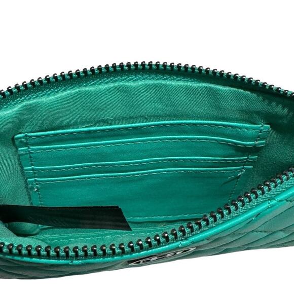 NWT! Badgley Mischka Diamond Green Quilted Clutch - Picture 5 of 6